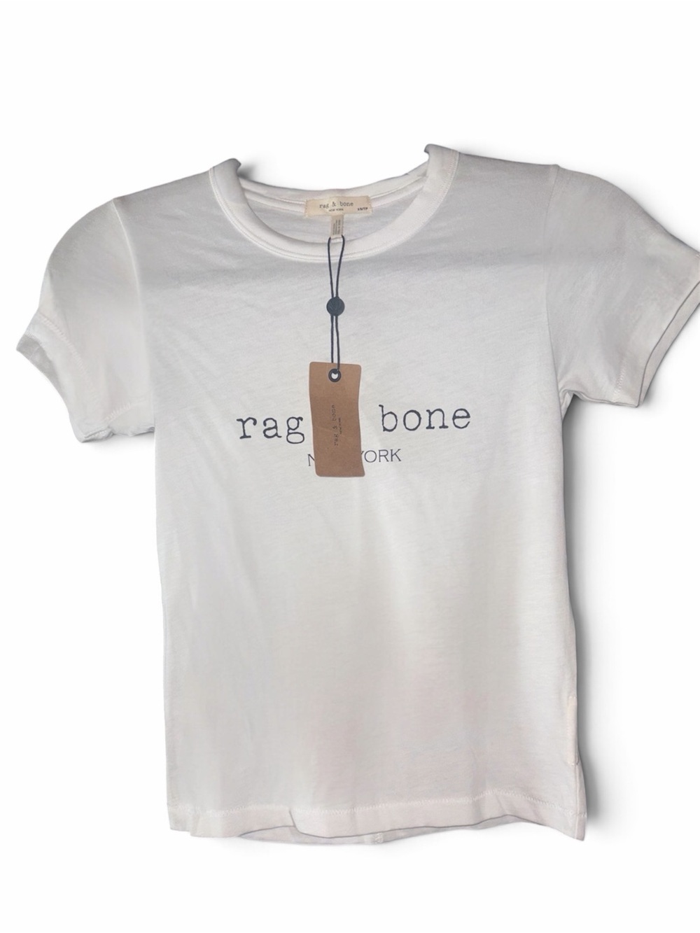 rag & bone White Logo Short Sleeve Tee - Womens